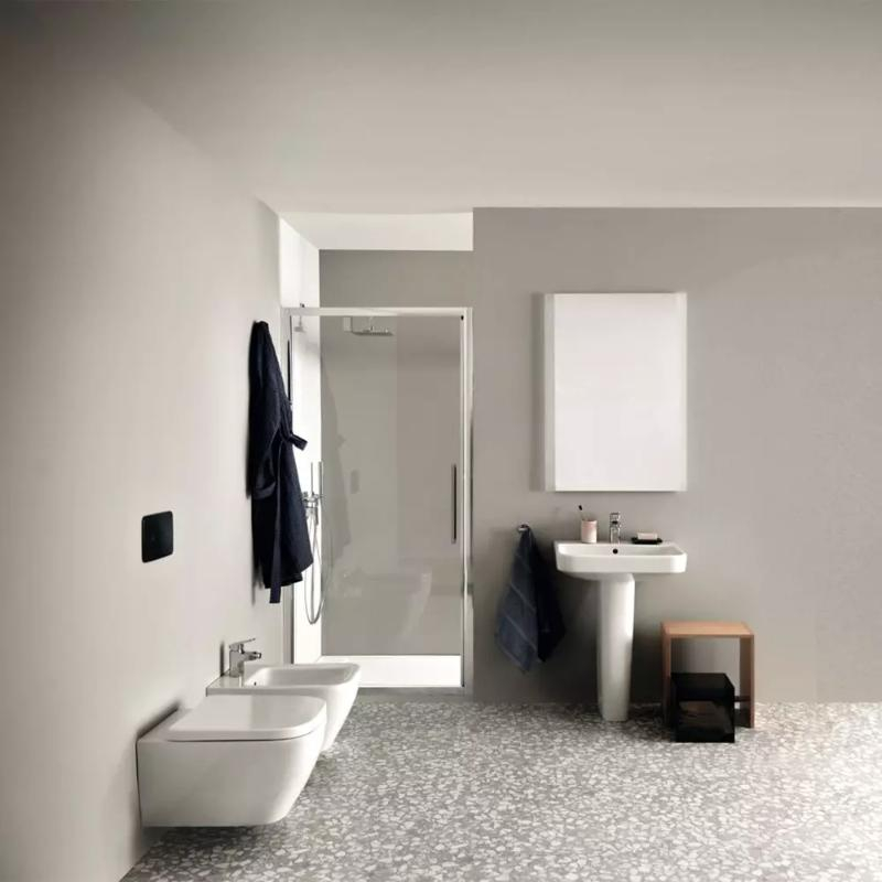 Bideu suspendat Ideal Standard I.Life S, compact, cu fixare ascunsă, alb
